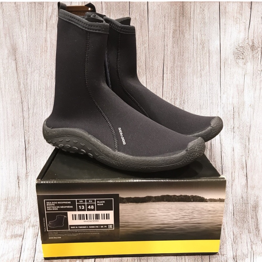 Sea-doo Boots Mens 13 Black water FishPro jetski riding neoprene‎ ankle seadoo